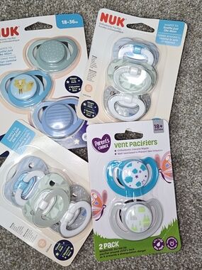 NUK & Parent's Choice Baby Pacifier Multi-Pack - Blue, Teal, Gray, White